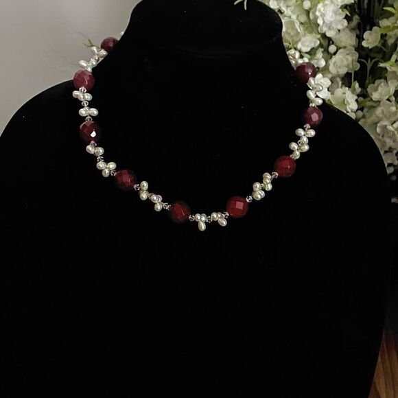 Genuine Pearl and Glass Bead Necklace - Picture 2 of 5